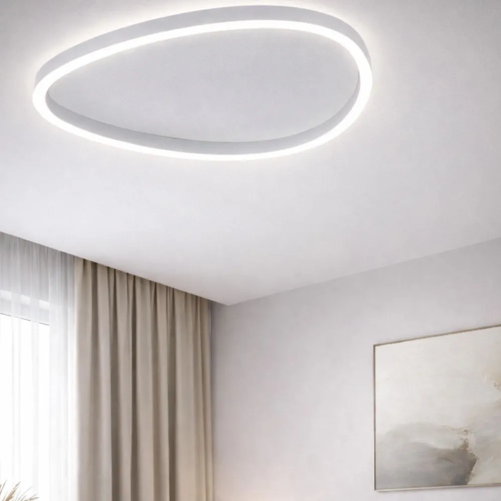Plafoniere Moderne-Gea Luce plafoniera ecaris bianca per camera da letto led biemissione cct