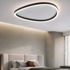 Plafoniere Moderne-Gea Luce plafoniera ecaris nera 60cm per camera da letto led 60w cct