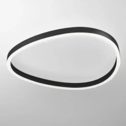 Plafoniere Moderne-Gea Luce plafoniera ecaris nera 60cm per camera da letto led 60w cct