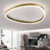Plafoniere Moderne-Gea Luce plafoniera led ecaris oro spazzolato 60w cct