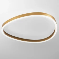 Plafoniere Moderne-Gea Luce plafoniera led ecaris oro spazzolato 60w cct