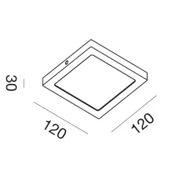 Plafoniere Moderne-Gea Luce plafoniera led 3000k bianco quadrato