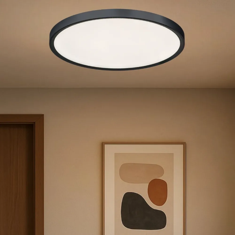 Plafoniere Moderne-Gea Luce plafoniera led 24w da 3000k a 6000k nera