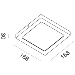 Plafoniere Moderne-Gea Luce plafoniera led 12w 4000k quadrato da soffitto