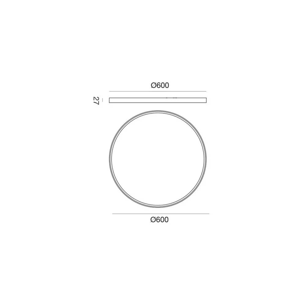 Plafoniere Moderne-Gea Luce plafoniera moderna led 50w da 3000k a 6000k nera