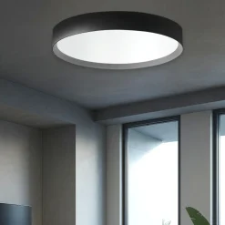 Plafoniere Moderne-Gea Luce plafoniera moderna led 60w da 3000k a 4000k nera