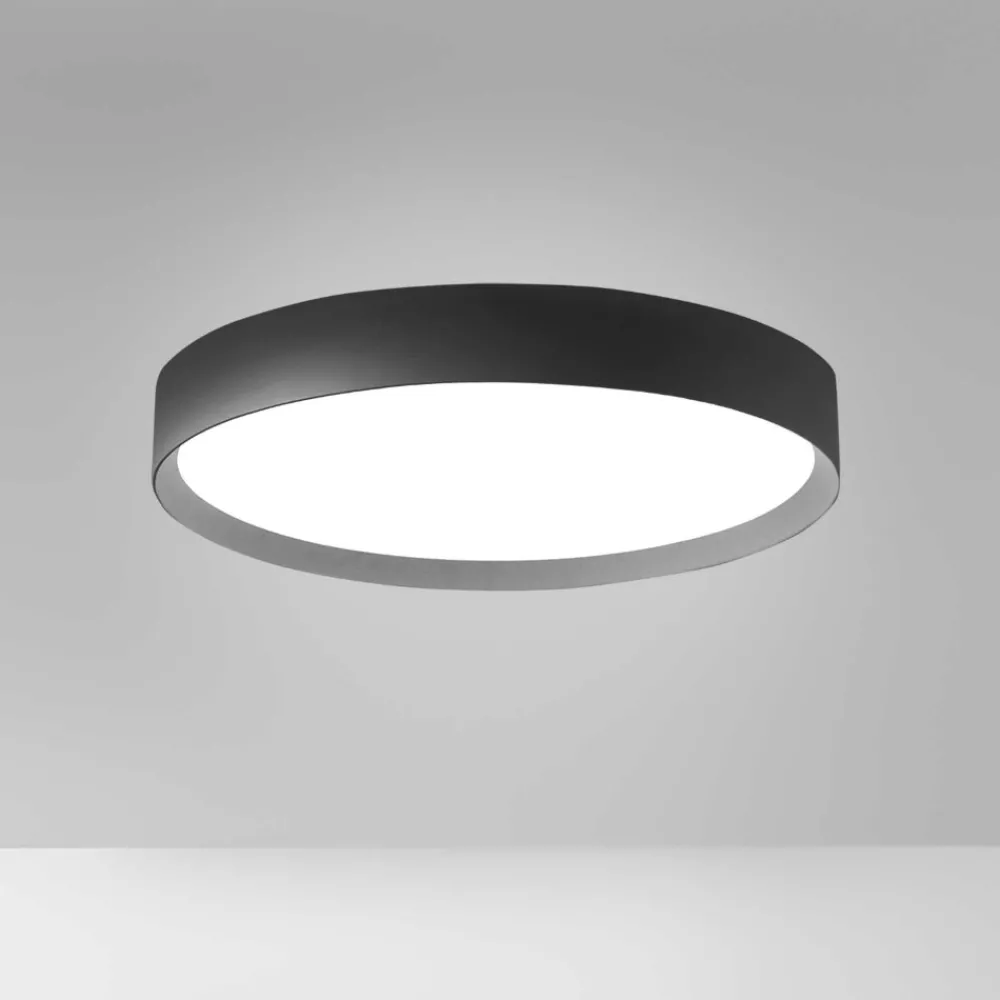Plafoniere Moderne-Gea Luce plafoniera moderna led 60w da 3000k a 4000k nera