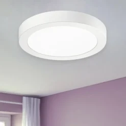 Plafoniere Moderne-Gea Luce plafoniera moderna led 18w 3000k bianca opaca