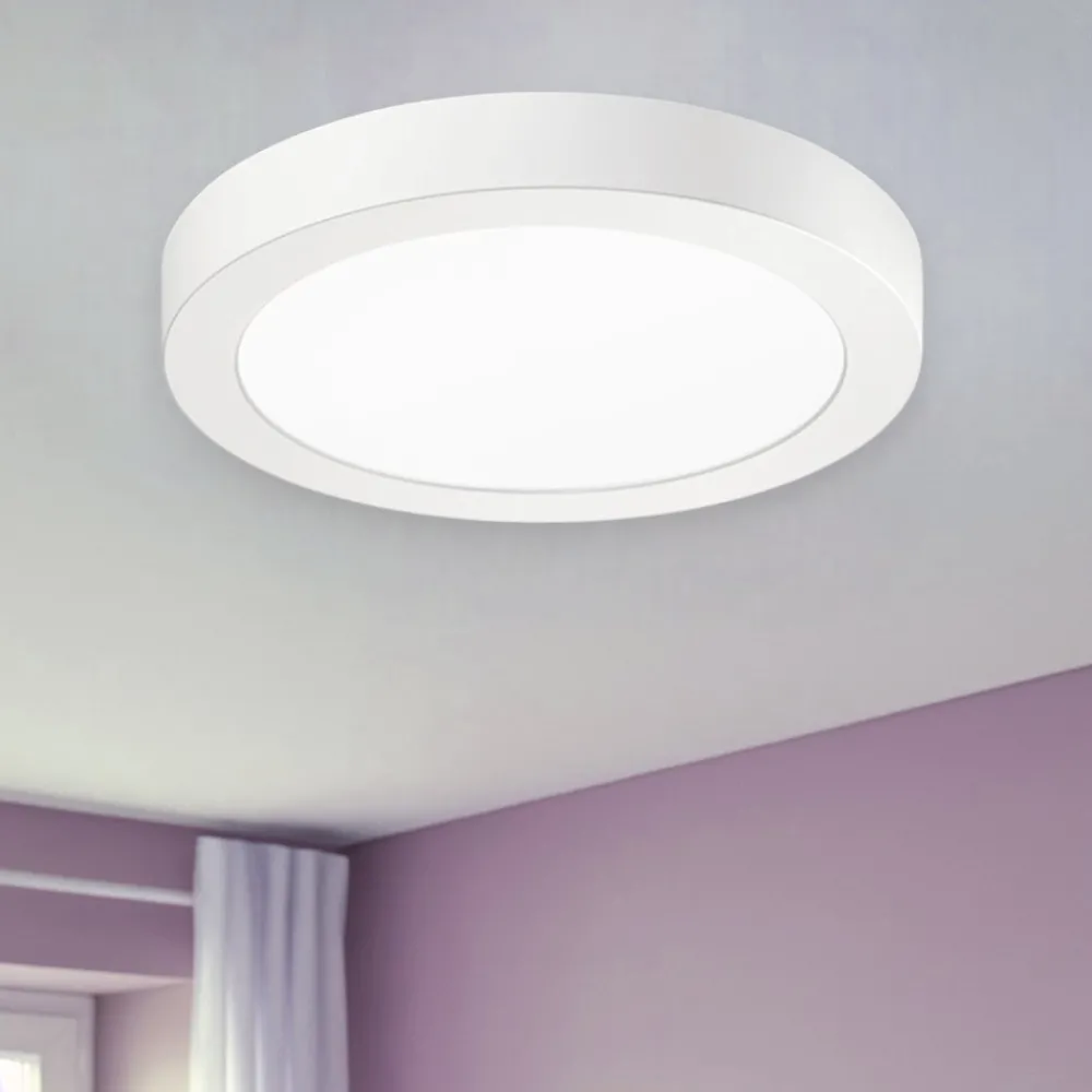 Plafoniere Moderne-Gea Luce plafoniera moderna led 18w 3000k bianca opaca