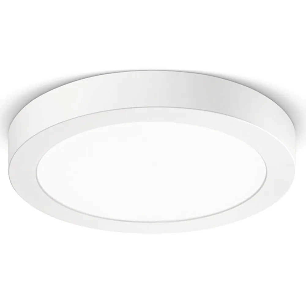 Plafoniere Moderne-Gea Luce plafoniera moderna led 18w 3000k bianca opaca