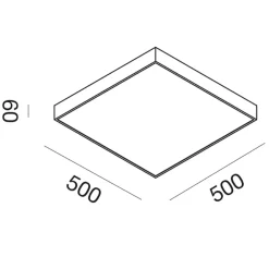 Plafoniere Moderne-Gea Luce plafoniera moderna led 50w 3000k quadrata bianca