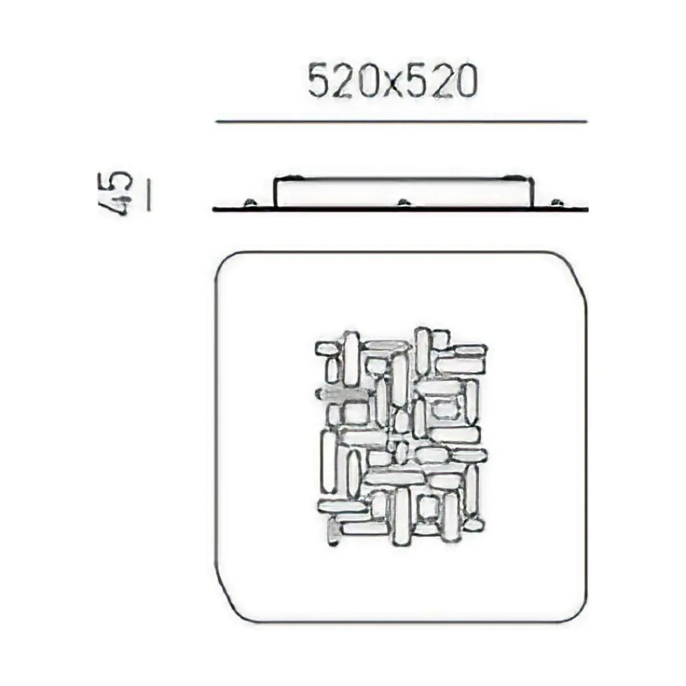 Plafoniere Moderne-Gea Luce plafoniera moderna pixel led 39w 3000k effetto anticato