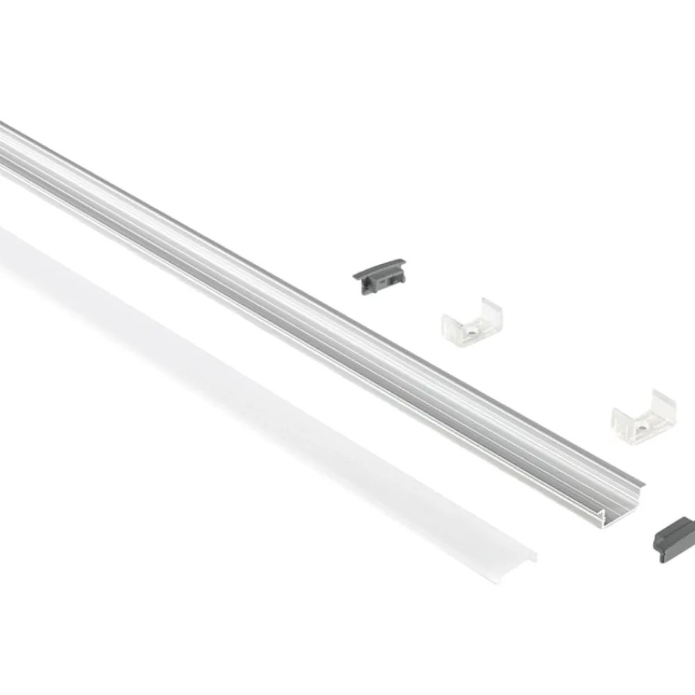 Strisce Led-Gea Luce profilo 2mt grigio da incasso per strip max 20mm