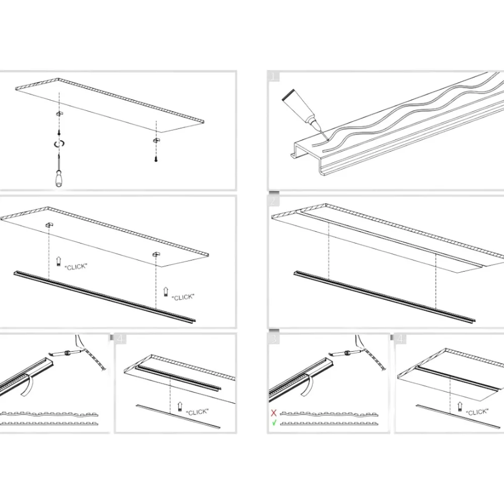 Strisce Led-Gea Luce profilo 2mt grigio da incasso per strip max 20mm