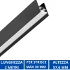 Strisce Led-Gea Luce profilo 2mt nero plafone per strip led max 30mm