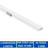 Strisce Led-Gea Luce profilo plafone bianco 2mt per strip led max 10mm
