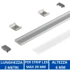 Strisce Led-Gea Luce profilo plafone grigio 2mt per strip led max 20mm