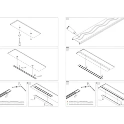 Strisce Led-Gea Luce profilo plafone grigio 2mt per strip led max 20mm