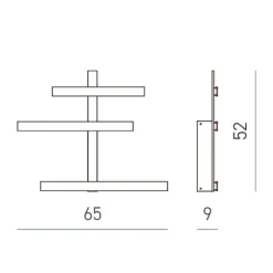 Applique Da Parete-Gea Luce rake applique da parete led 34w 3000k nero minimal