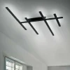 Plafoniere Moderne-Gea Luce rake plafoniera led 70w 3000k nera per salotto