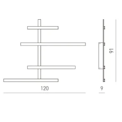 Plafoniere Moderne-Gea Luce rake plafoniera led 70w 3000k nera per salotto