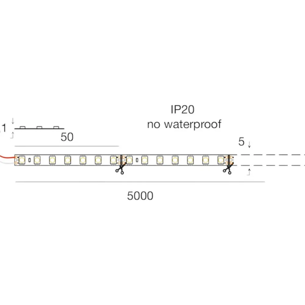 Strisce Led-Gea Luce striscia led bobina 5mt 4000k 11w-m 24vdc