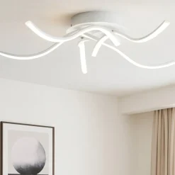 Plafoniere Moderne-Gea Luce tessa plafoniera moderna led 38w 4000k bianca per salotto