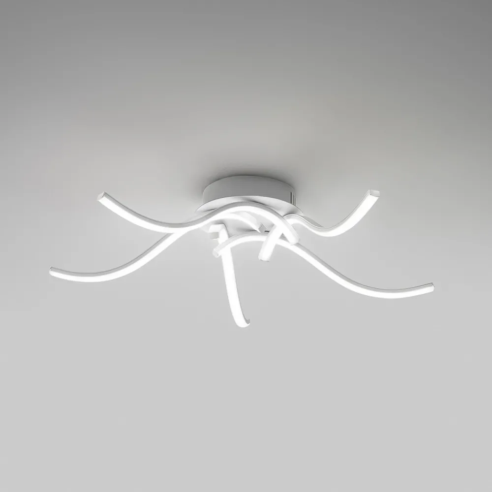 Plafoniere Moderne-Gea Luce tessa plafoniera moderna led 38w 4000k bianca per salotto