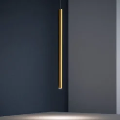 Lampade A Sospensione-Gea Luce thalassia lampada a sospensione led 7w 3000k colore oro cilindrica