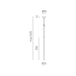 Lampade A Sospensione-Gea Luce thalassia lampada a sospensione led 7w 3000k cilindrica bianca
