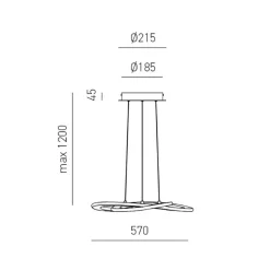 Lampadari Moderni-Gea Luce yara lampadario moderno led 40w 4000k bianco per soggiorno