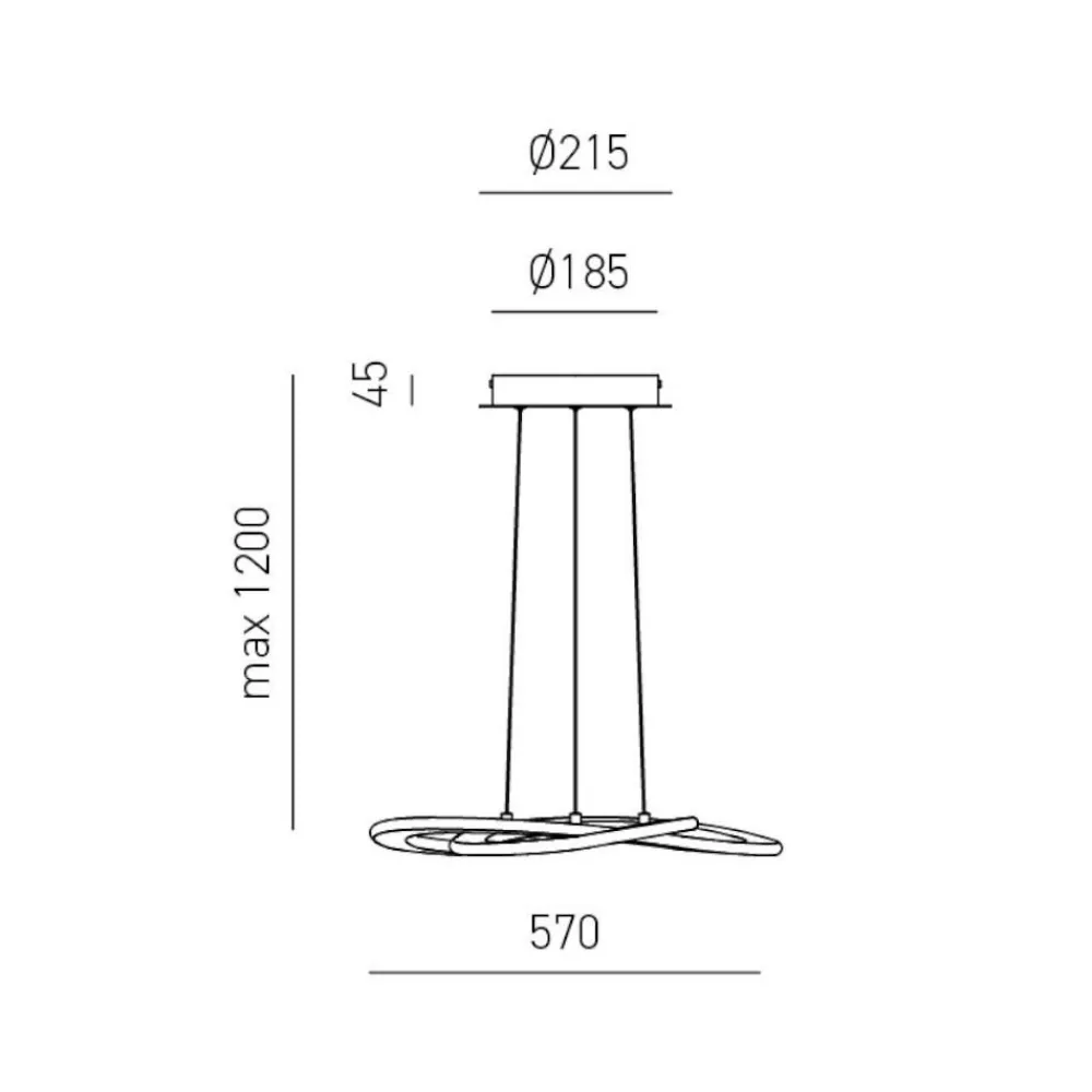Lampadari Moderni-Gea Luce yara lampadario moderno led 40w 3000k design originale