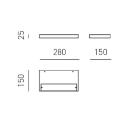 Applique Da Parete-Gea Luce yoana applique da parete led 25w 3000k rettangolare