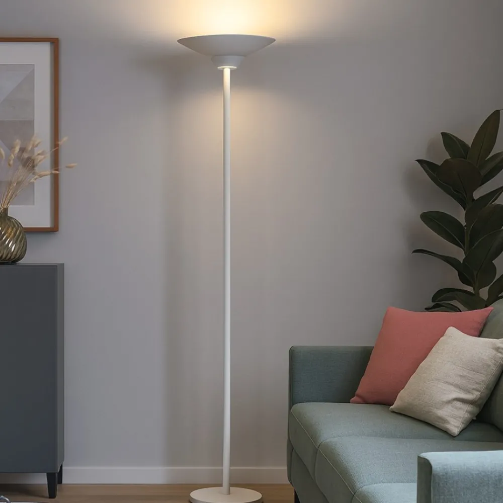 Lampade Da Terra-Gea Luce ypsilon lampada da terra bianca led 3000k moderna