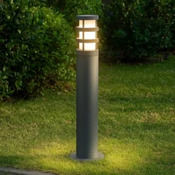 Lampioni Da Giardino-Gea Luce zeis lampione moderno grigio da giardino