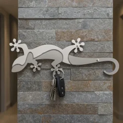 Mobili Ingresso Moderni-Selezionato da Mazzolaluce Geko appendichiavi da parete magnetico moderno legno colore bianco grigio