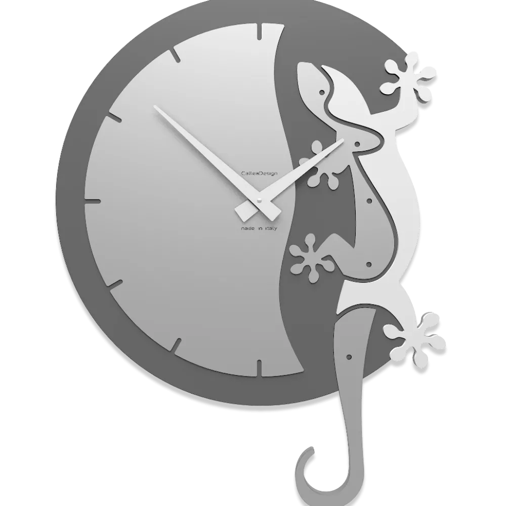 Orologi Da Parete Moderni-Selezionato da Mazzolaluce Geko orologio moderno da parete legno grigio bianco