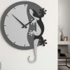 Orologi Da Parete Moderni-Selezionato da Mazzolaluce Geko orologio moderno da parete legno grigio nero