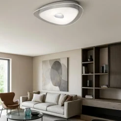 Plafoniere Moderne-Ideal Lux Geko pl2 plafoniera moderna sagomata vetro bianco trasparente