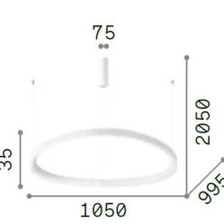 Lampadari Moderni-Ideal Lux Gemini sp d105 bianco lampadario led 80w 3000k