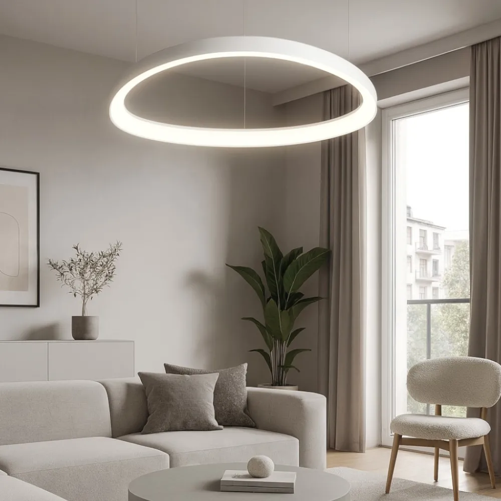Lampadari Moderni-Ideal Lux Gemini sp d061 bianco lampadario moderno led 48w 3000k