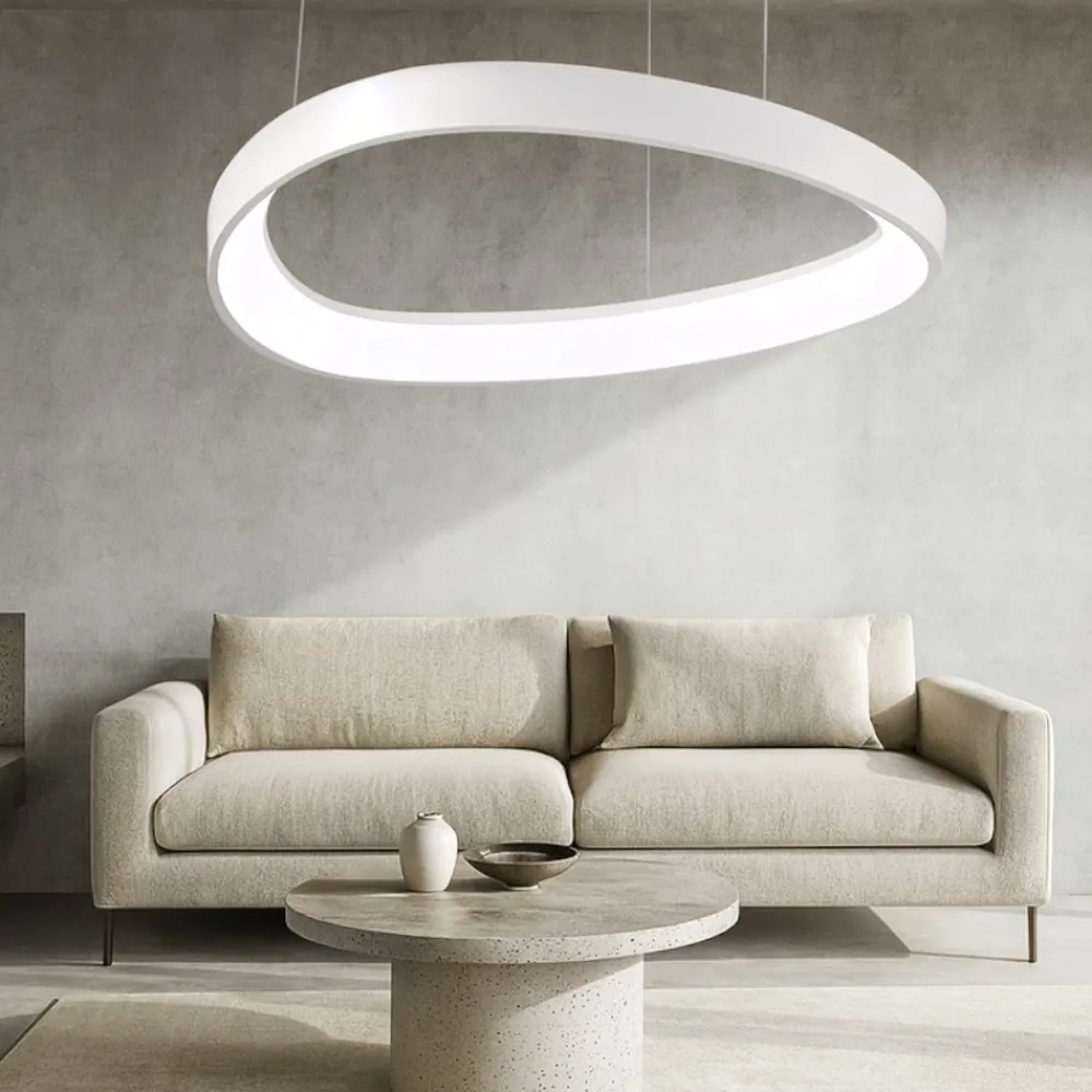 Lampadari Moderni-Ideal Lux Gemini sp d042 lampadario design bianco led 38w 3000k per soggiorno
