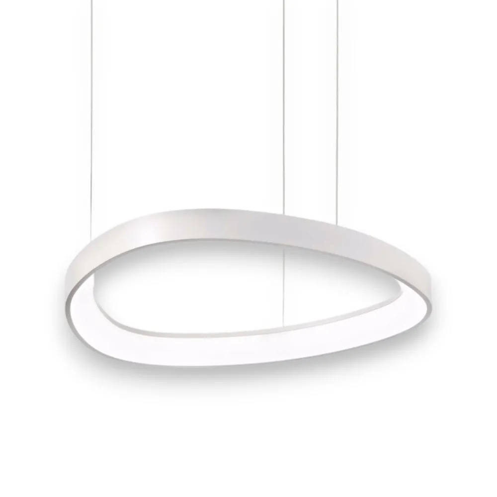 Lampadari Moderni-Ideal Lux Gemini sp d042 lampadario design bianco led 38w 3000k per soggiorno