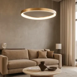 Lampadari Moderni-Ideal Lux Gemini sp d042 ottone lampadario design moderno led 38w 3000k