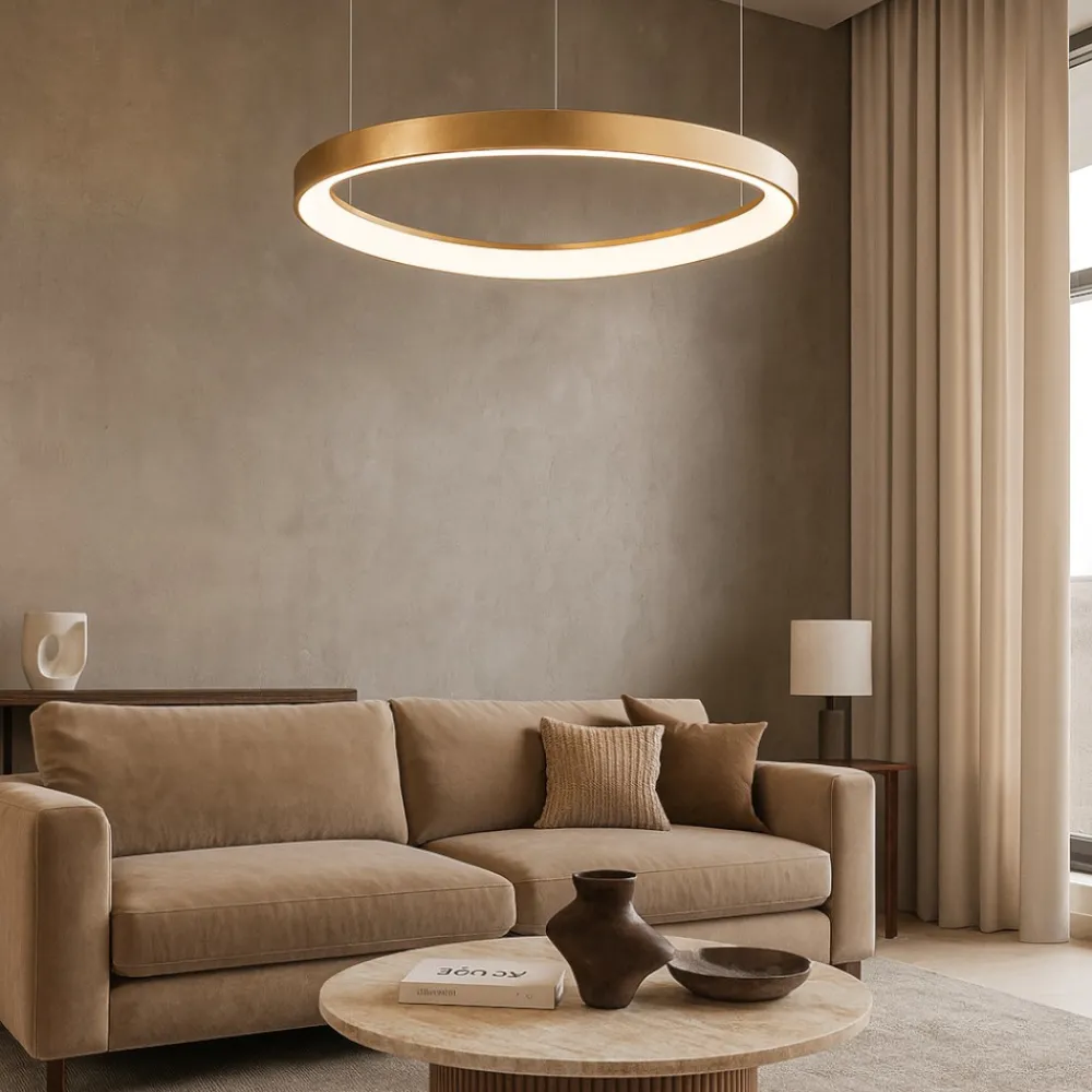 Lampadari Moderni-Ideal Lux Gemini sp d042 ottone lampadario design moderno led 38w 3000k