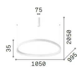 Lampadari Moderni-Ideal Lux Gemini sp d105 ottone lampadario led 80w 3000k design moderno