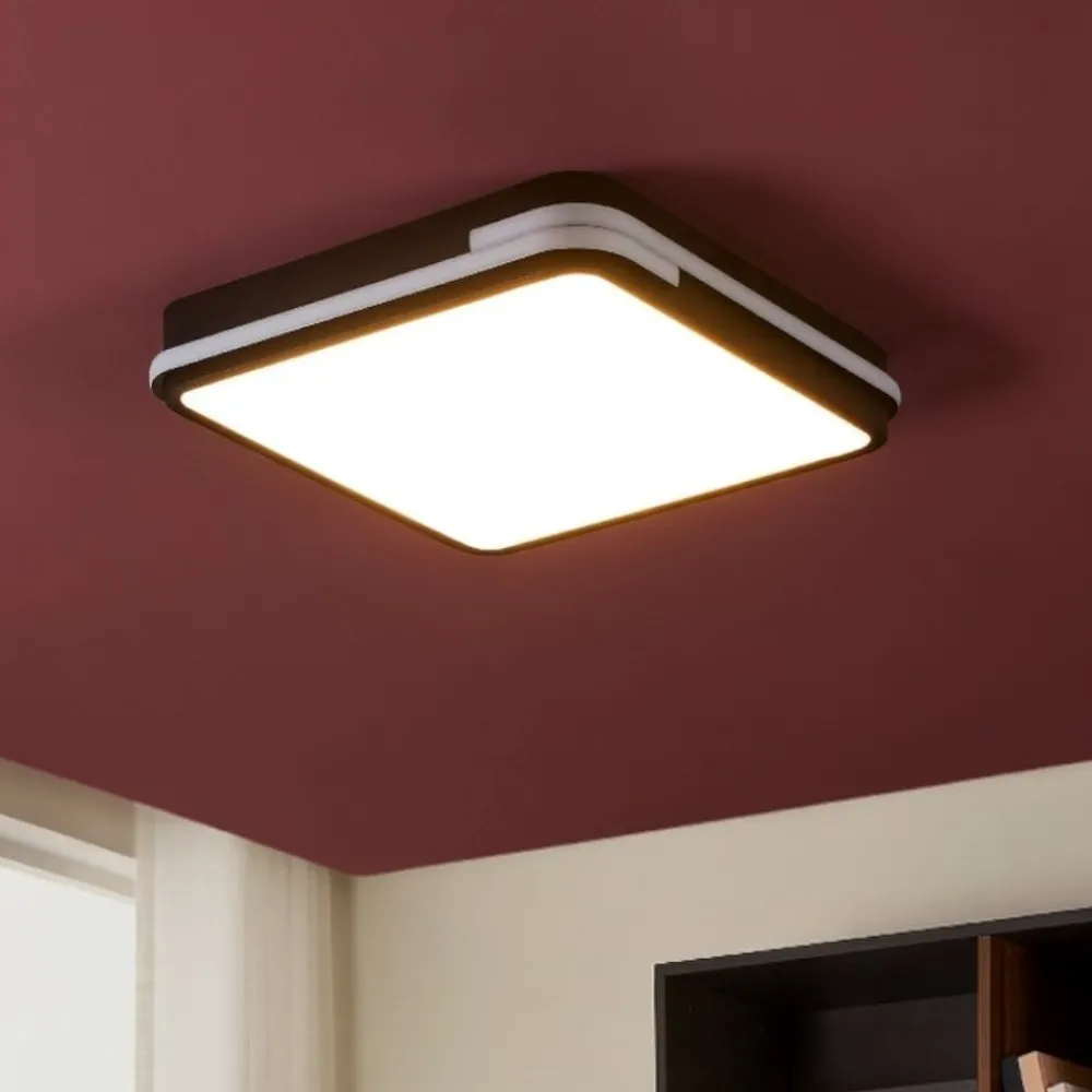 Plafoniere Moderne-Eglo Genovese z plafoniera quadrata moderna led rgb 2700k a 6500k smart