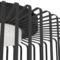 Plafoniere Moderne-Eglo Ginestrone z plafoniera moderna smart traforata nera led rgb da 2700k a 6500k