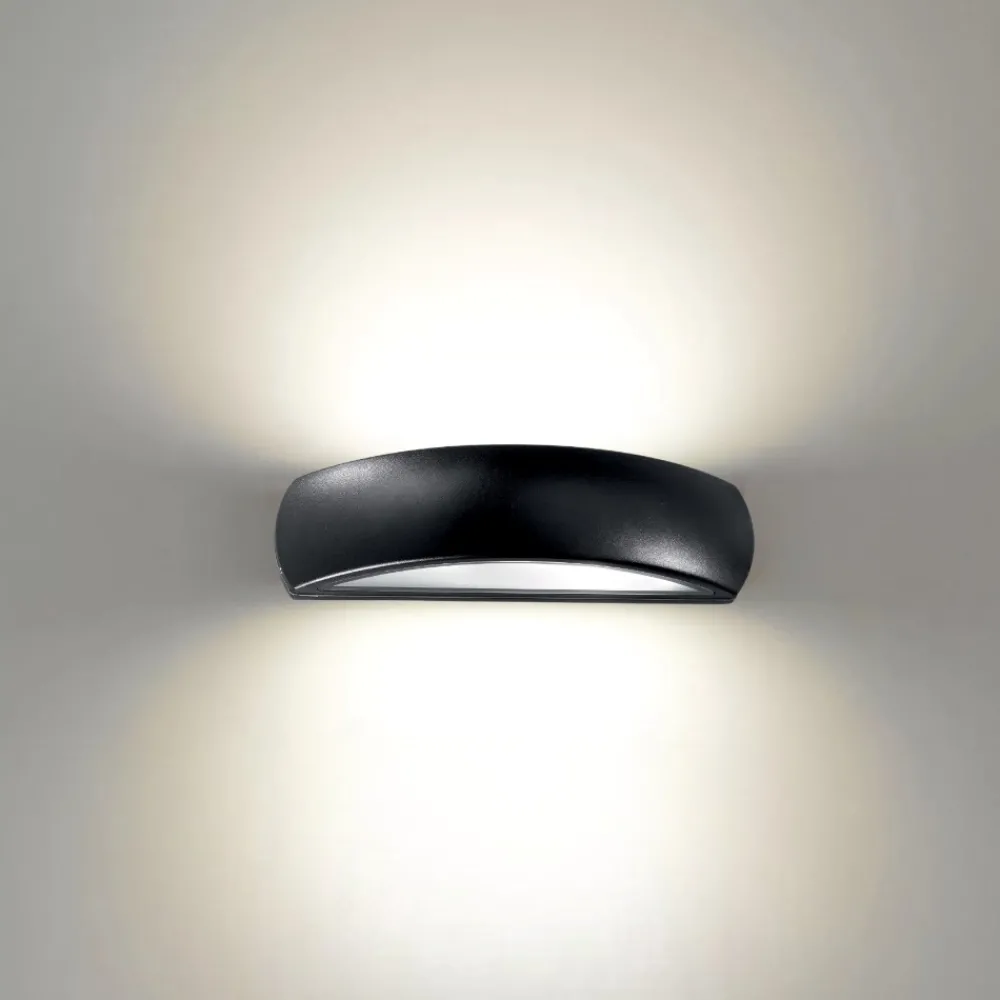 Applique Da Esterno-Ideal Lux Giove ap1 applique curvo da esterno nero