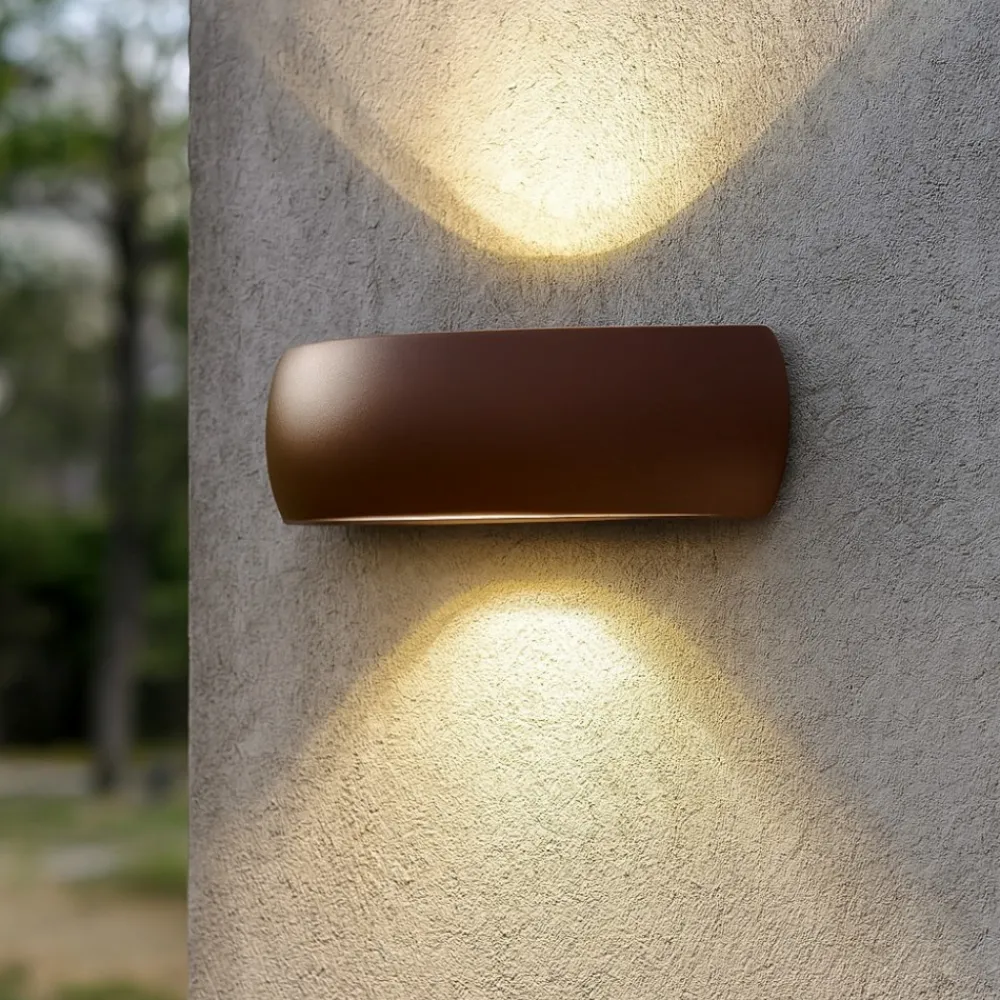 Applique Da Esterno-Ideal Lux Giove ap1 applique da esterno ip54 marrone design curvo